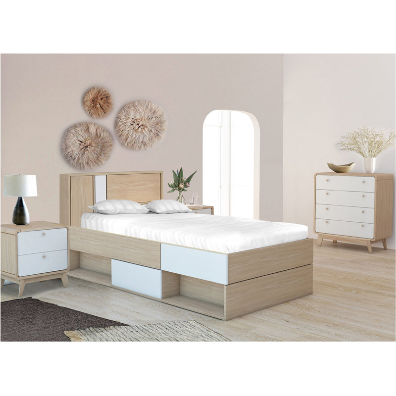 Brook Piece Bedroom Set, Oak/White