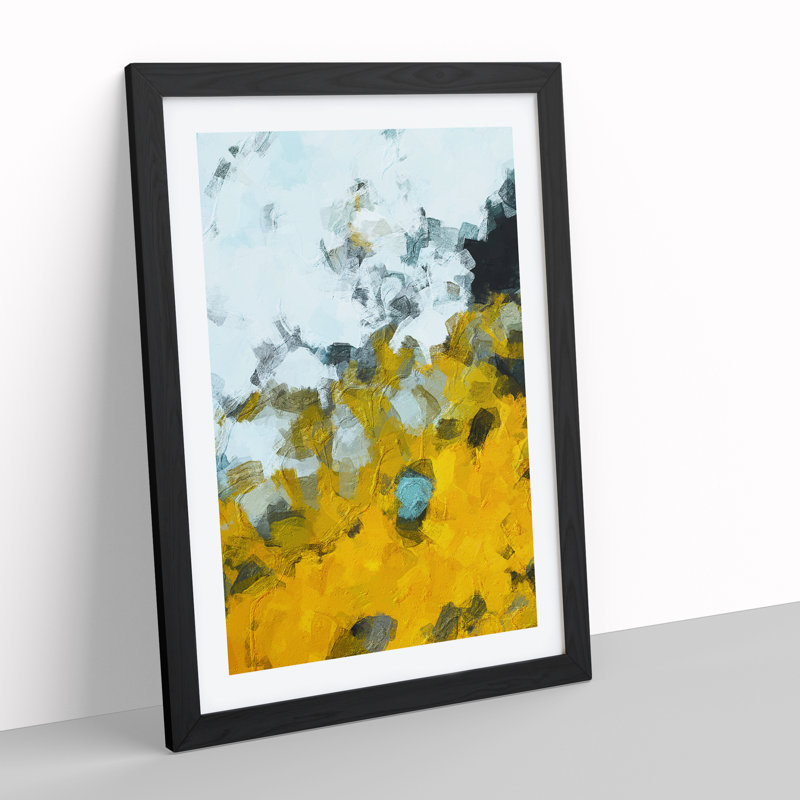 By The End - Painting, Black Framed, 66cm H x 48cm W x 2cm D, White