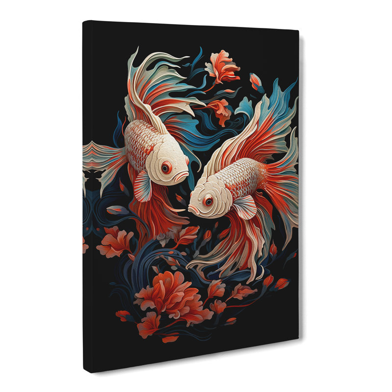 Siamese Fighting Fish Nouveau No.3 - Print, 76cm H x 50cm W x 3cm D
