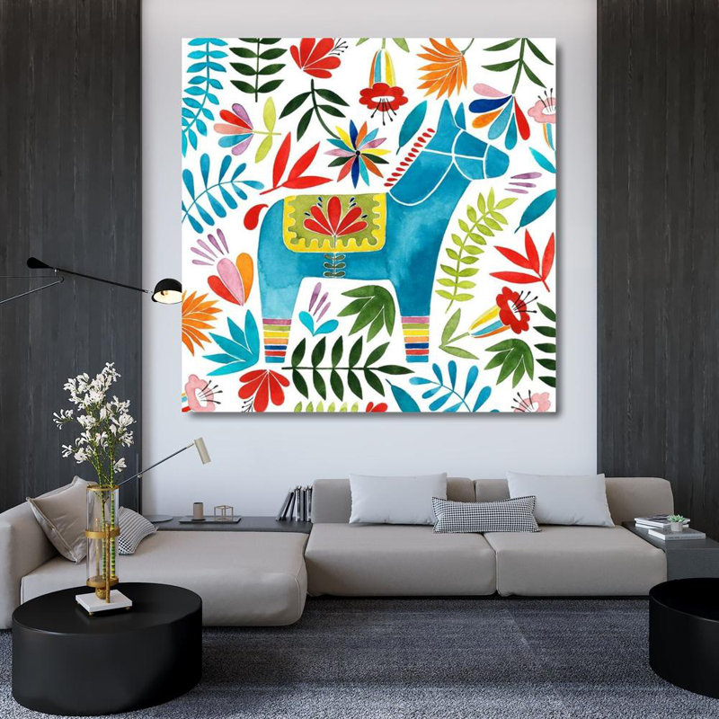 «Bungalow Rose Popp», galerie d'art sur toile tendue Grace, H 36 po x l 36 po