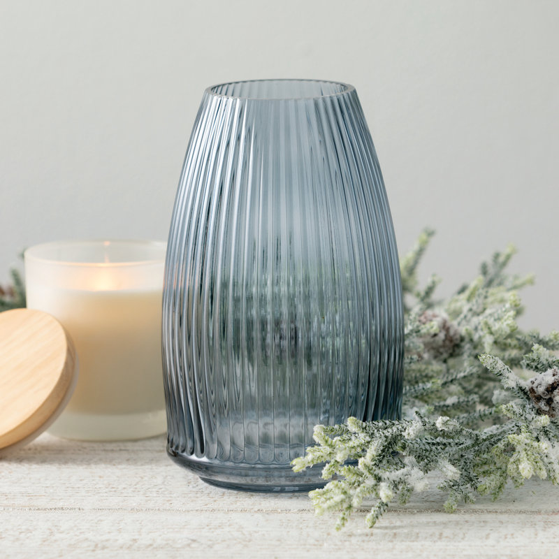 Ruebin 8'' Glass Table Vase, Gray