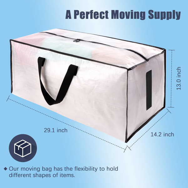 Rebrilliant Jumbo Heavy-Duty Moving Bags, Clothing Storage Bags With Sturdy  Zipper - Better Than Moving Boxes - Perfect Clothes Storage Bins, Moving  Supplies, Extra Large Tote Bag For Packing Supplies