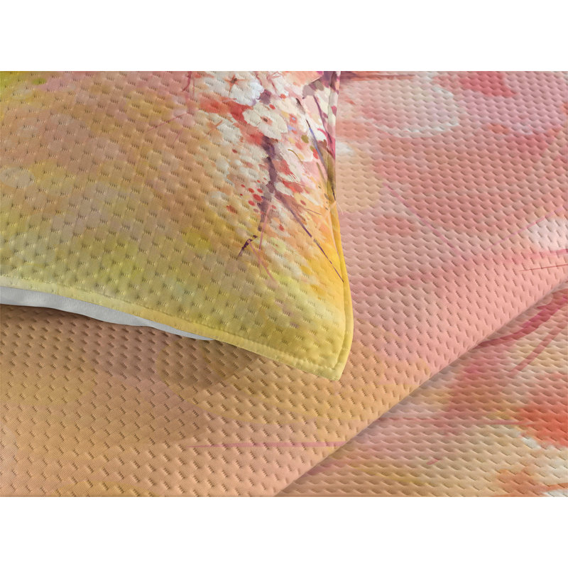 Eclectic Polyester Floral Coverlet, King Bedspread + 2 Shams