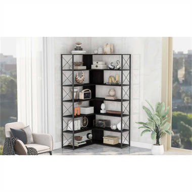 7-Tier Corner Bookshelf Corner Bookcase Storage Display Rack