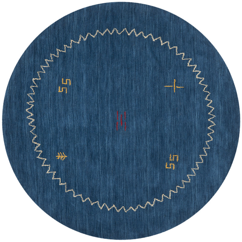 Danforth Hand-Woven Flatweave Wool Area Rug, Round 8'