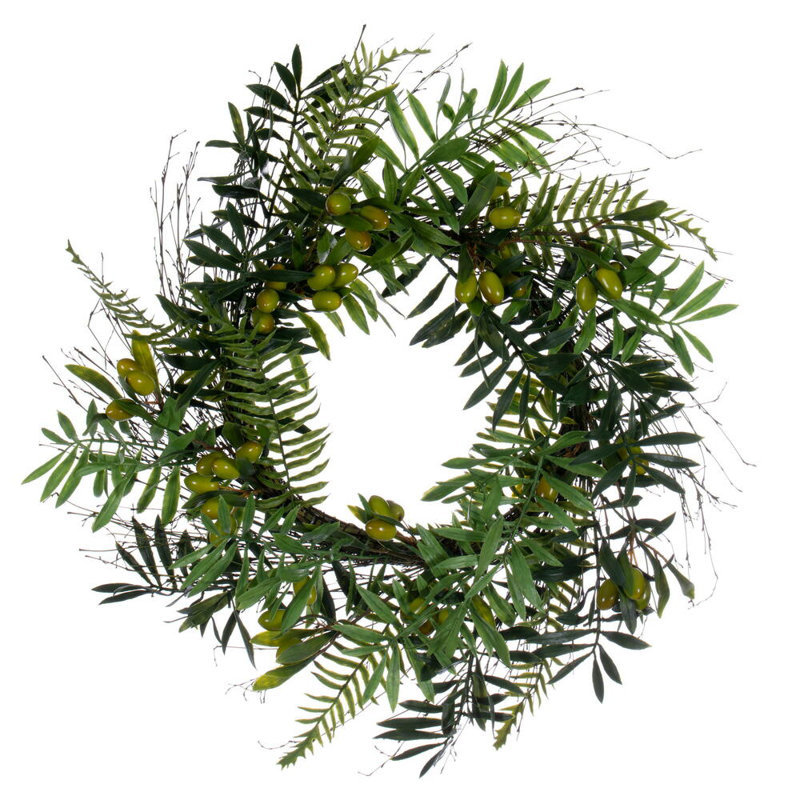 Faux Olive Plastic 24'' Wreath