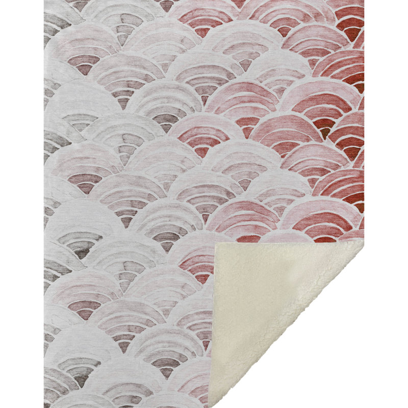Jeté en sherpa One Pixie Street - rouge 50 po x 70 po, rouge, Rouge; Scarlett; rose; gris; ivoire; blanc