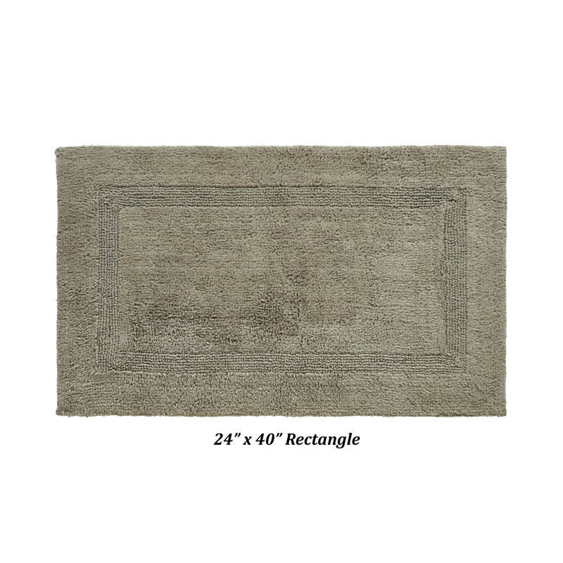 Rozanne Reversible Cotton Bath Rug, Beige, 24" x 40" Rectangle