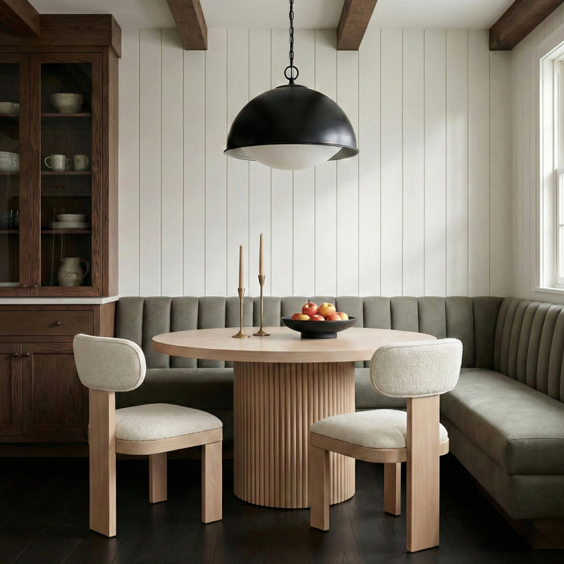 Chaise rembourrée Timbra, Crème, Naturel