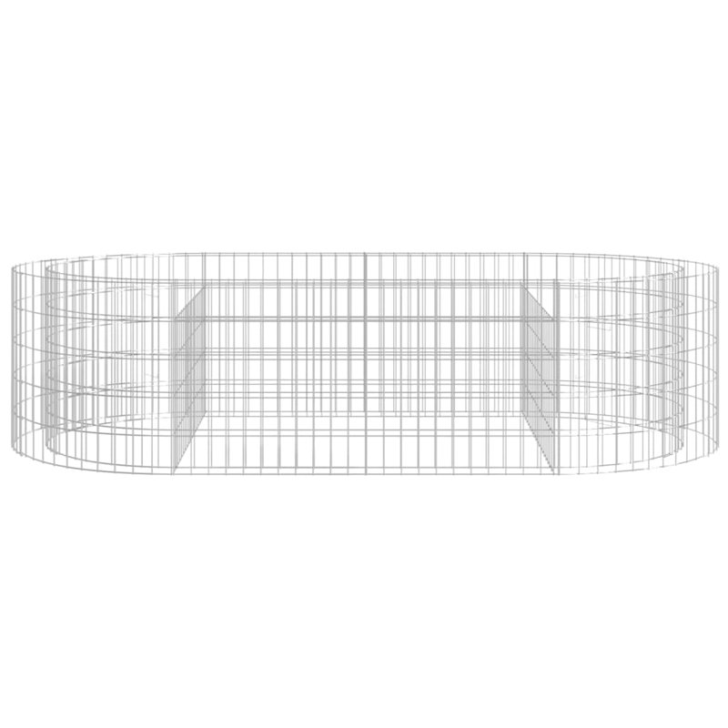 Dakota Fields Gabion Raised Bed Galvanised Iron, 100cm H x 200cm W x 50cm D