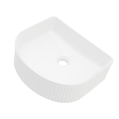 White Modern Ceramic Vessel Bathroom Sink - 15.63"x13.66", Stain , Versatile Use 15.63"x13.66" Modern,