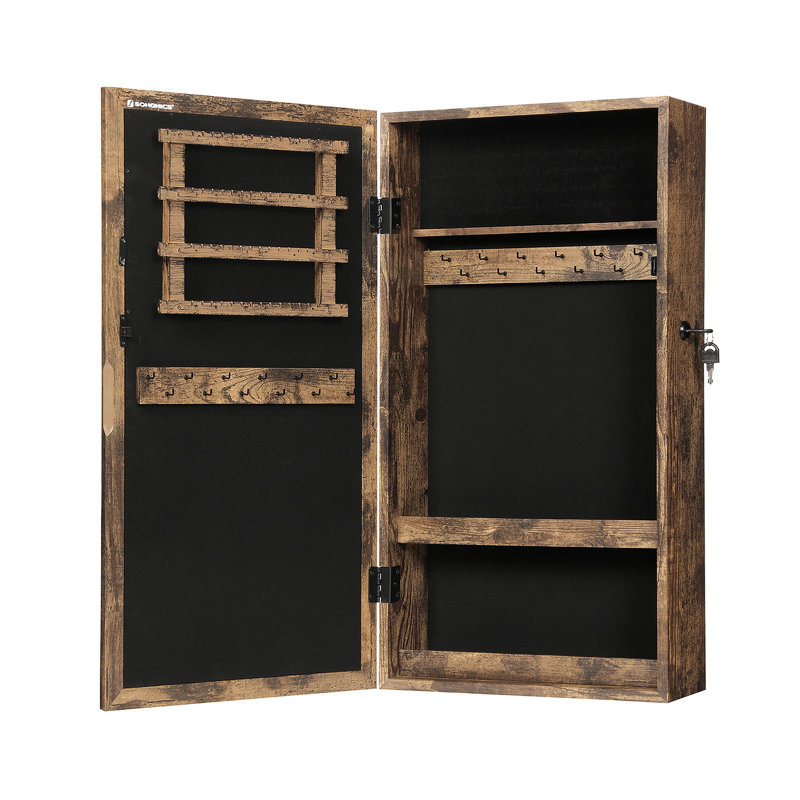 Karmakar 14.6'' Wide Wall Jewelry Armoire with Mirror