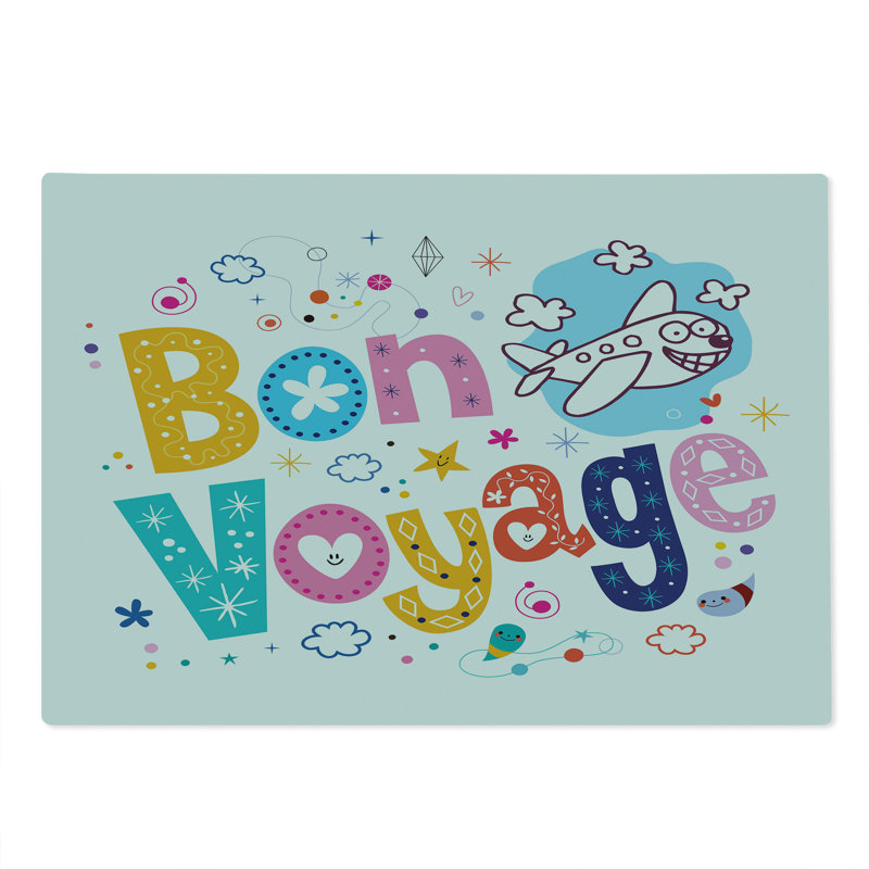 Ambesonne Funny Cutting Board Large Size Happy Message Multicolor