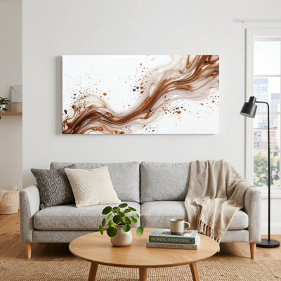 Ensemble de 1 tableau abstrait à motifs tourbillonnants sur toile