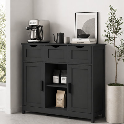 Armoire de plancher en bois durable avec plusieurs tiroirs et tablettes pour un rangement domestique efficace