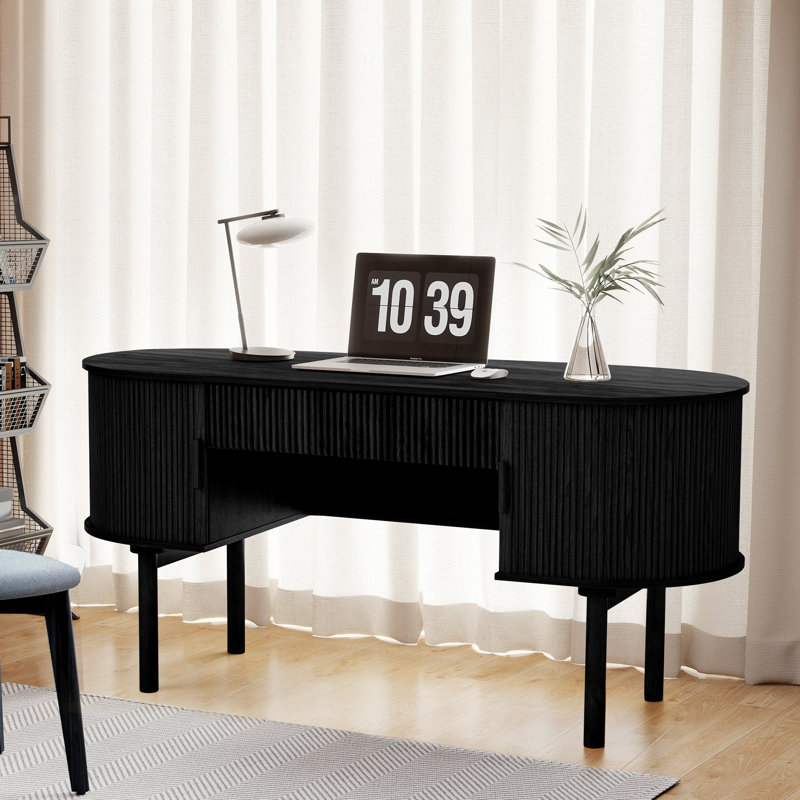 Computer Desk With Storage, Black