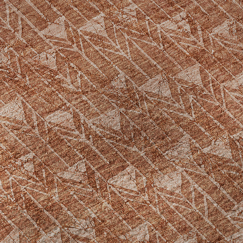 Premium Machine Washable Cerrito AMF514 Terracotta Rug, Runner 2'3" x 7'6"