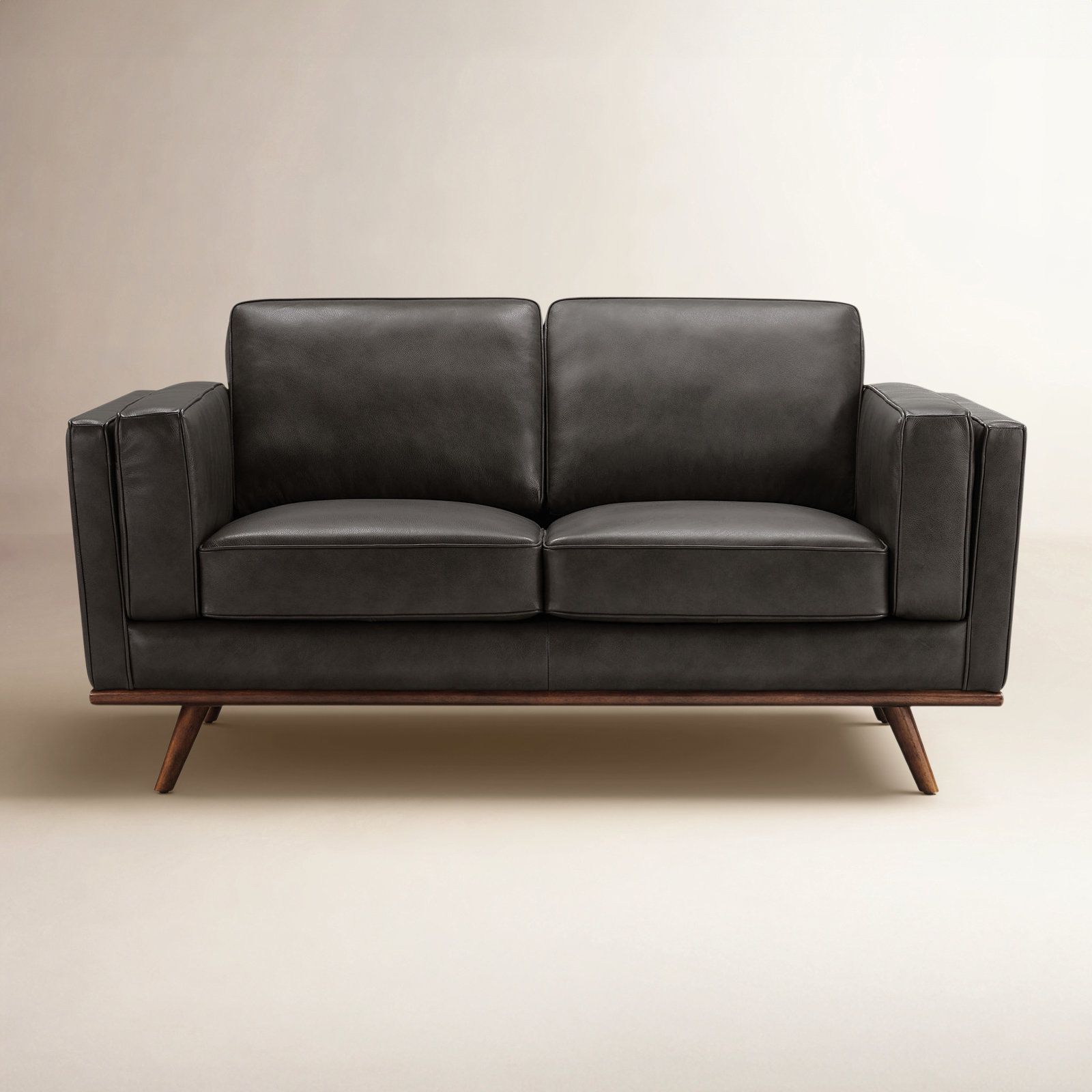 Barberena 67'' Upholstered Loveseat, Gray Genuine Leather