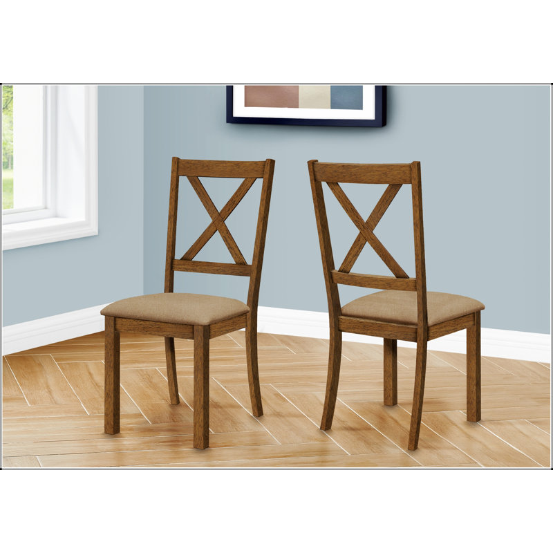 Ensemble de chaises de salle à manger rembourrées transitionnelles avec structure en bois de noyer pour le confort de la cuisine et de la salle à manger
