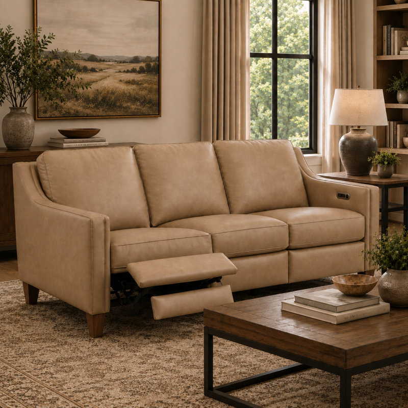 Sofa inclinable électrique Finnegan, Crème, crème