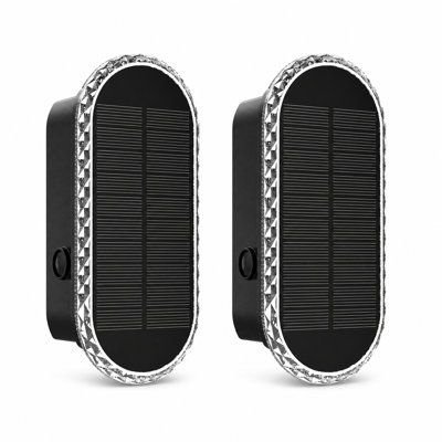 2-Piece 3-CCT Solar Powered Up and Down Outdoor Fence Wall Light Set