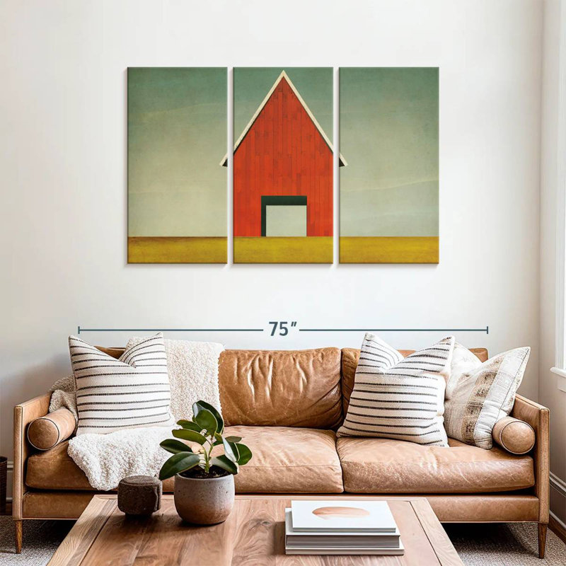 Lilie Rustic Red Barn Summer, 36" H x 57" W