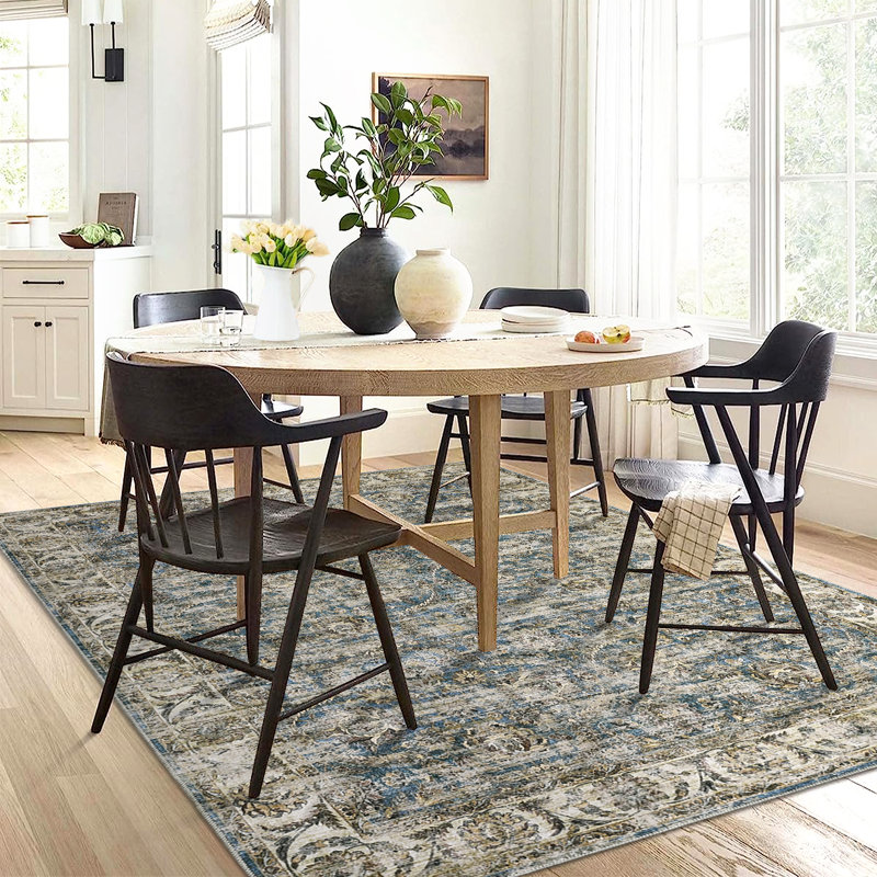 Washable Floral Rug, Rectangle 8' x 10'