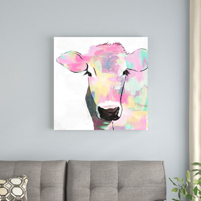 Vache abstraite - reproduction sur toile tendue