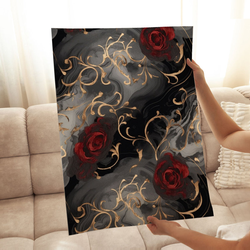 «Floral Luxe Rose Symphony I», reproduction d'art moderne sans cadre, H 30 po x l 20 po