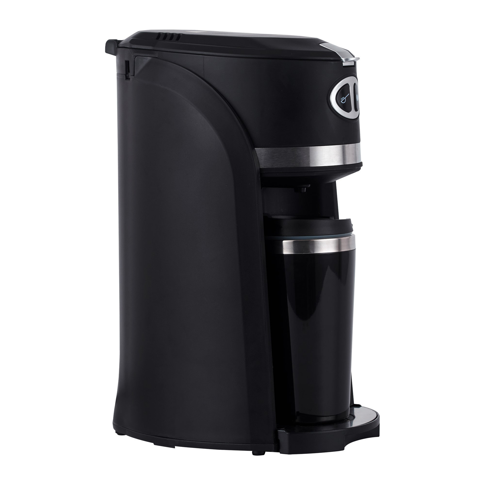 Premium 2-in-1 Grind and Brew 3-cup On-the-go Coffee Maker with Travel Mug