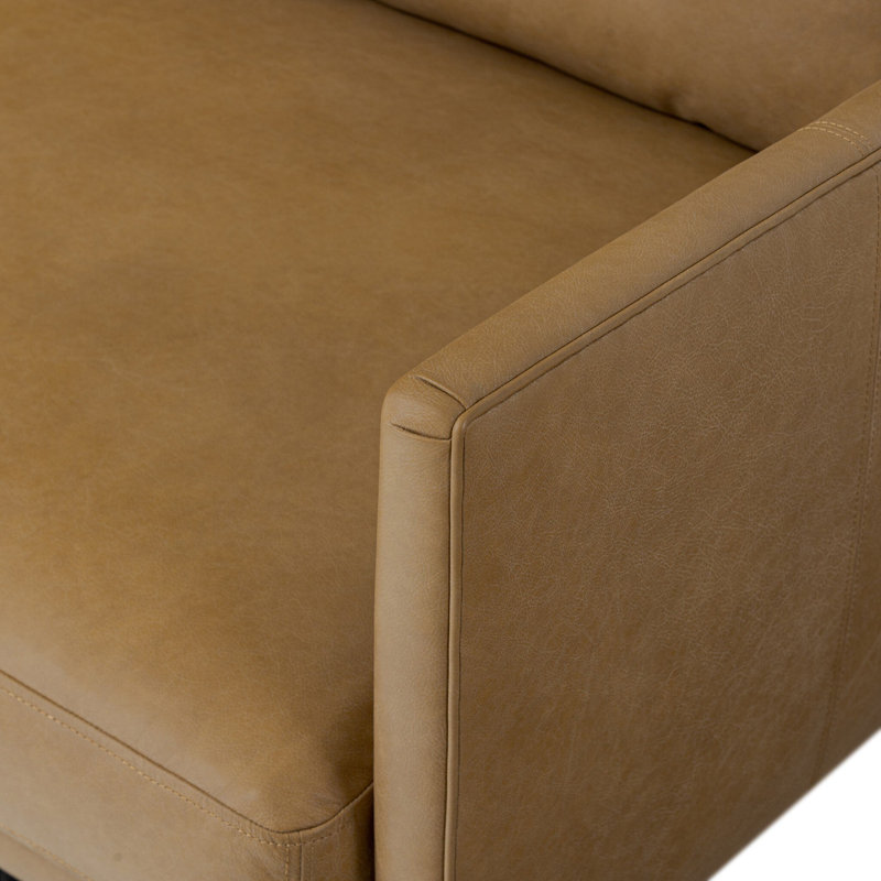Melle Sofa-87"-Omari Natural, Lipari Camel Genuine Leather