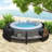 Spa Surround Spa Frame Patio Rattan Sofa Set With Storage Spaces, Washable Cushions-247865296