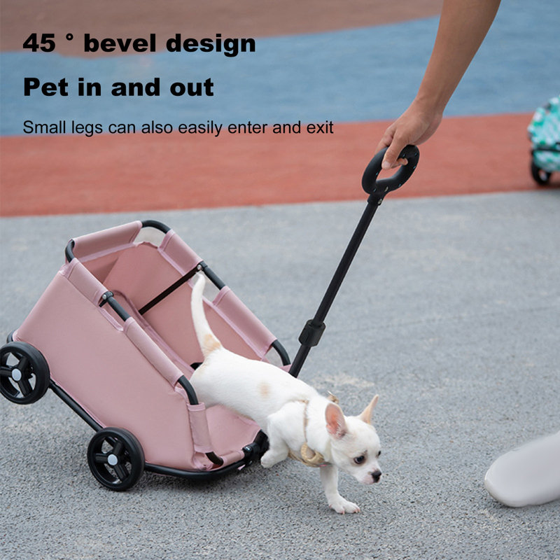 Pet Stroller Dog Cart 4 Wheels Folding Small Dogs Cats Stroller Pet Strolling Cart for Travelling Shopping Walking Playing
