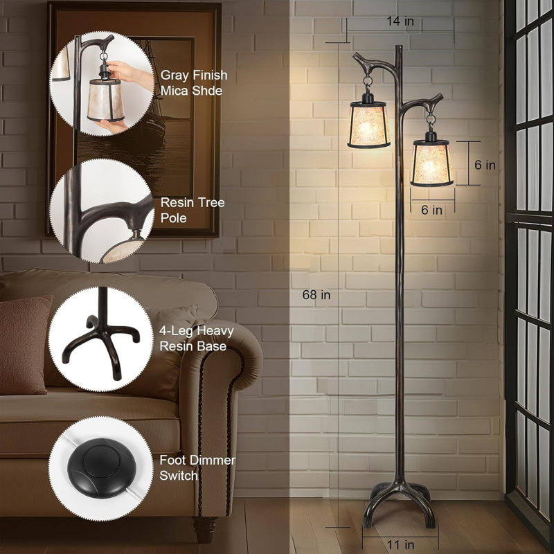 Farmhouse Tree Trunk Floor Lamp