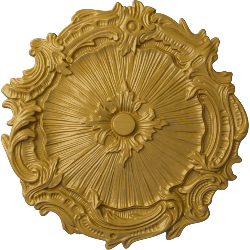 Médaillon de plafond Endurathane Marseille, DE 16 1/8 po x P 5/8 po (convient aux auvents jusqu'à 4 1/4 po), fini blanc ultra pur peint à la main