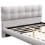 Lit double confortable gris avec tête de lit et structure en forme de biscuit, revêtement en chenille, pieds en bois d'hévéa stables pour 12 nuits reposantes