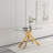 Tempered Glass Top Console Table-1495390637