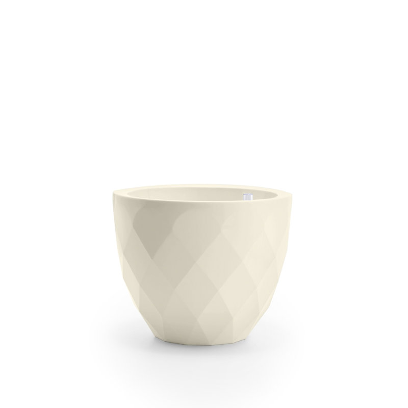 Vases Polyethylene Resin Pot Planter, 17.75" H x 21.75" W x 21.75" D, Ecru