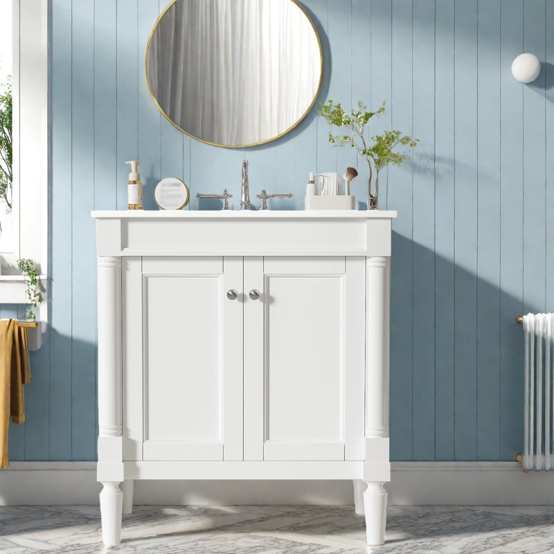 Meuble-lavabo et lavabo peu encombrant, salle de bain moderne en bois aggloméré 30 po