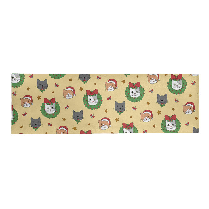 Tapis jaune/vert/gris zone fait main, Tapis de couloir 2 pi x 8 pi