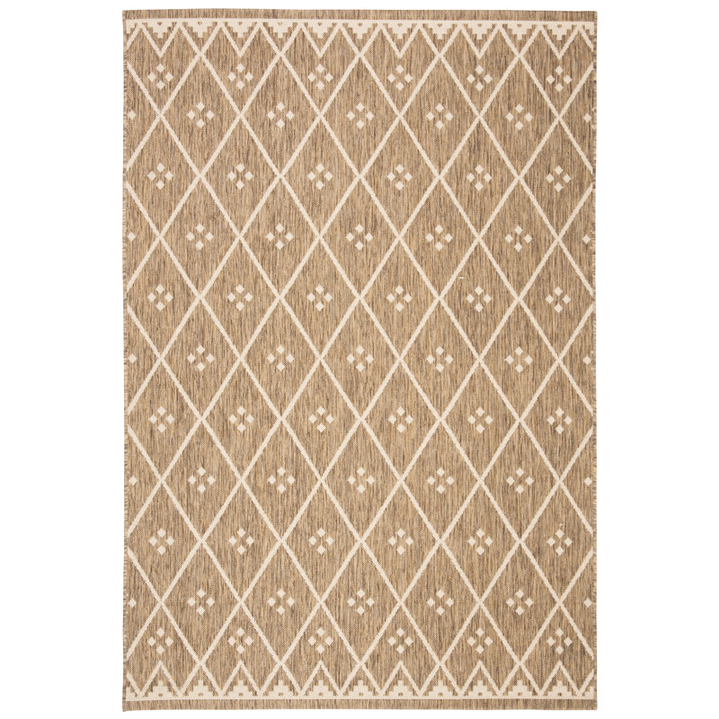 Arneshia Striped Navy/Gray Indoor/Outdoor Area Rug, Rectangle 2'7" x 5'