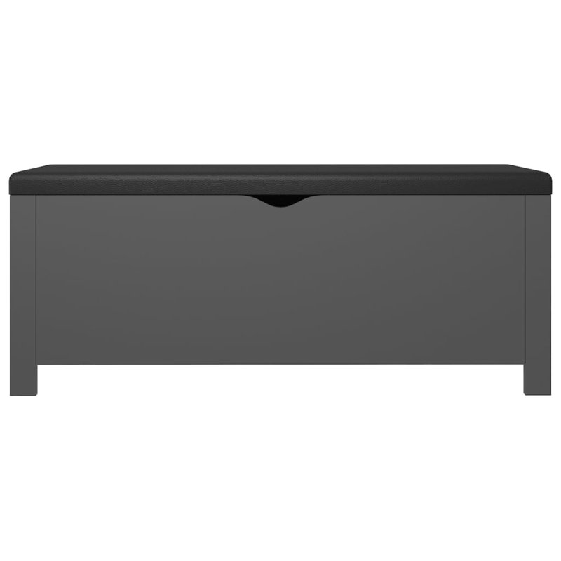 Banc de rangement en similicuir Atalfo, Gris, Noir