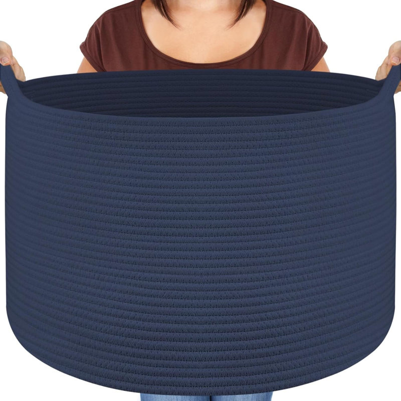 Laundry Basket with Handles, Blue