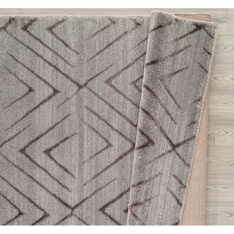 Tapis zone grise accent Zed, Rectangle 1 pi 10 po x 3 pi