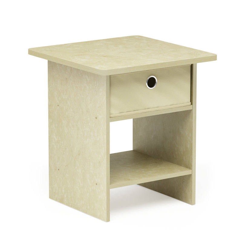 Brigette End Table with Storage, Cream Marble/Ivory