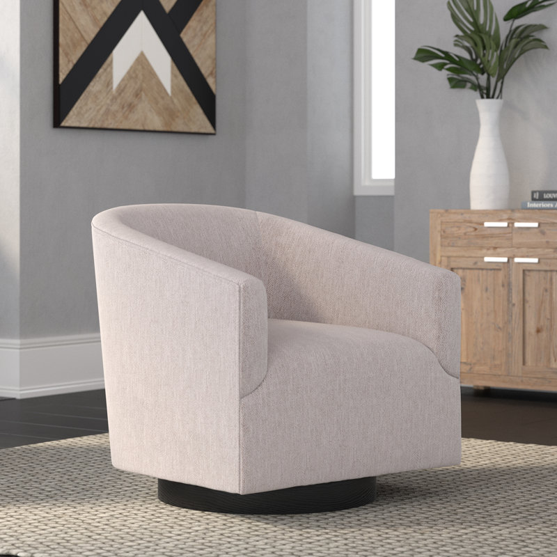Fauteuil demi-tonneau pivotant Bevis, Tweed avoine