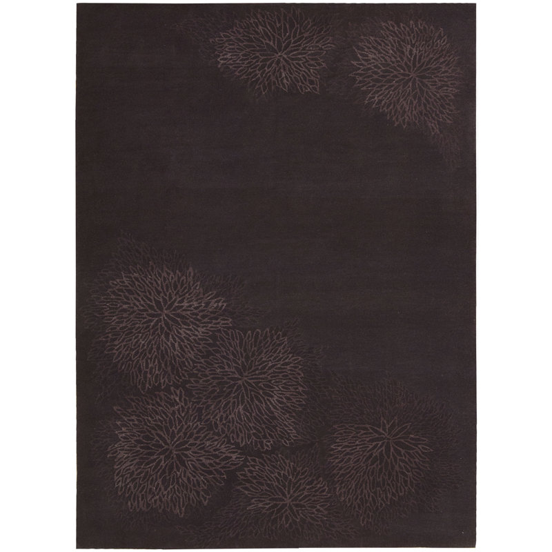 Tapis floral réfléchissant touffeté à la main, Rectangle 3 pi 6 po x 5 pi 6 po