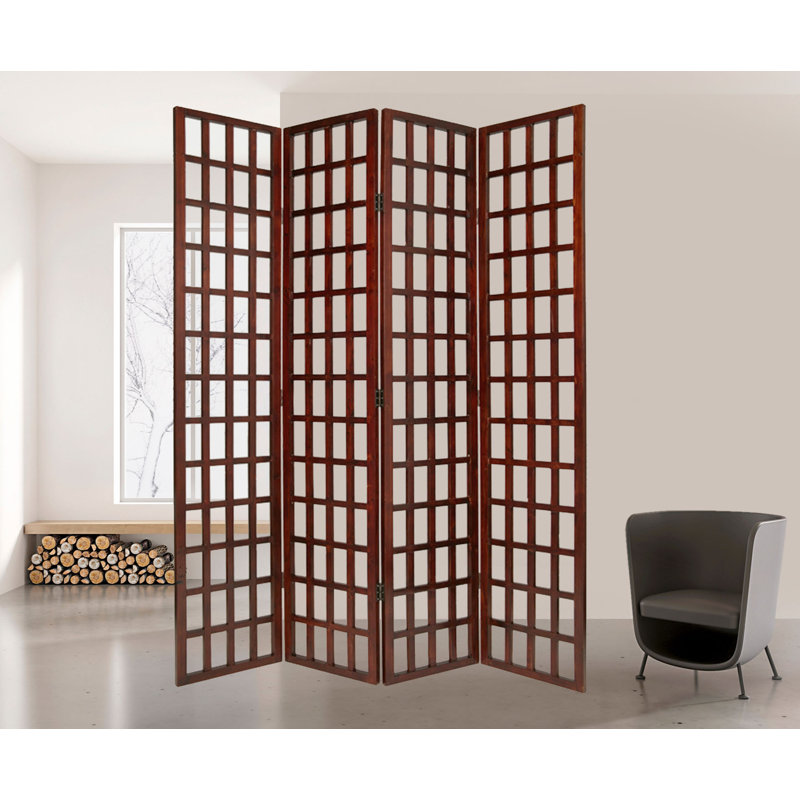 Cloison 4 panneaux en bois massif Providence l 80 po x H 96 po Providence, Brun