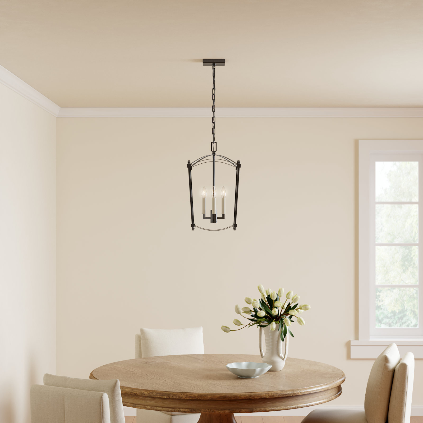 Olive 3-Light Chandelier, Smith Steel