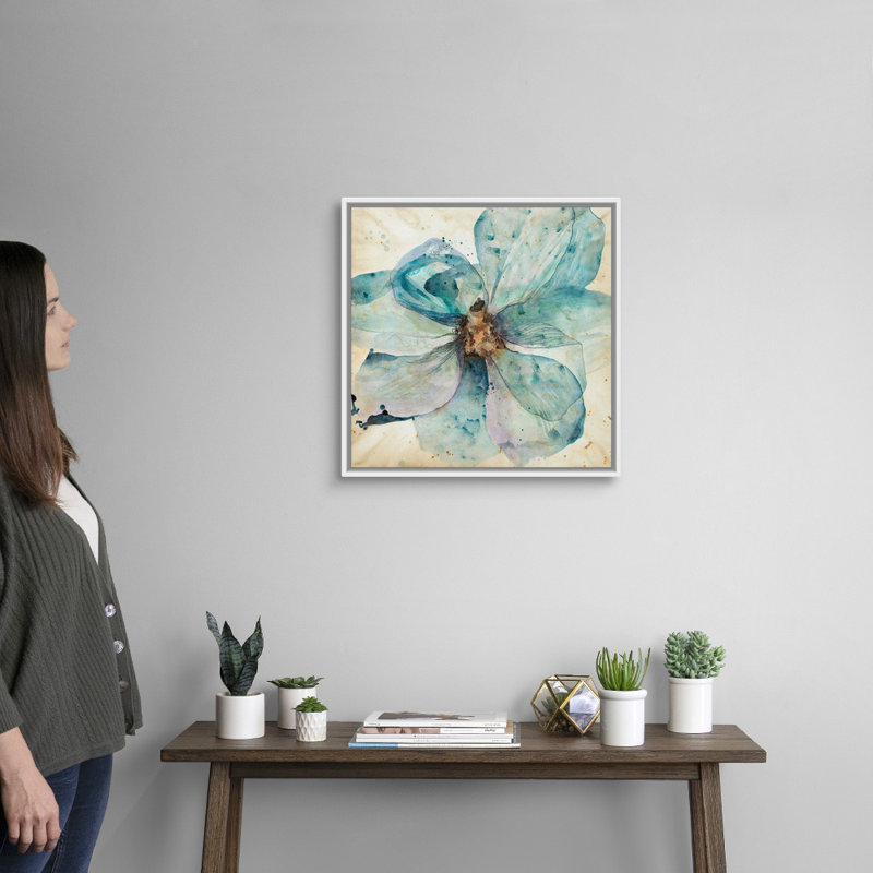 Reproduction d’art sur toile, "sketch I" par Kari Taylor, H 22 po x l 22 po x P 1,75 po, Cadre flottant blanc